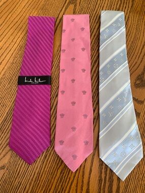 LV & VERSACE & NICOLE MILLER Silk Tie LUXURY bundle